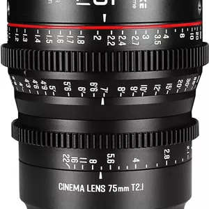 لنز سینمایی پرایم 75mm T2.1 S35 با زاویه دید باز و فوکوس دستی Meike برای مانت Canon EF