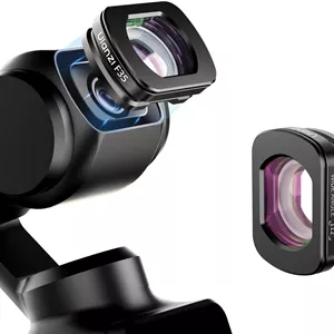 لنز واید انگل ULANZI F35 Pocket 3، لنز واید انگل ۱۱۲ درجه سازگار با لوازم جانبی DJI Osmo Pocket 3، اتصال مغناطیسی/ پوشش دو طرفه/ شیشه نوری HD