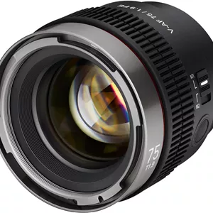 لنز ویدیویی 75mm T1.9 FE Samyang V-AF برای Sony E، لنز فوکوس خودکار، لنز سینمایی 8K، پشتیبانی از آنامورفیک، دارای دکمه و سوییچ قابل تنظیم