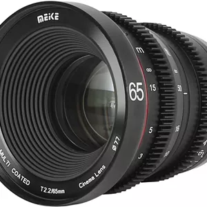 لنز سینمایی 65mm T2.2 MEKE با دیافراگم بزرگ و فوکوس دستی 4K برای مانت میکرو چهار سوم سازگار با دوربین های Olympus Panasonic Lumix و BMPCC 4K Zcam E2