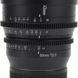 لنز سینمایی 50mm T2.0 GOWENIC با دیافراگم بزرگ، فول فریم، فوکوس دستی، مناسب برای دوربین های R RED, R3, R5, R6, RP با دهانه اتصال
