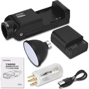 فلاش پرتابل بیرونی 200 وات YONGNUO YN200 با باتری، نور 2.4G TTL HSS سرعت بالا برای دوربین های کانن و نیکون (استاندارد YN200)