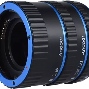 حلقه لوله افزایش طول ماکرو با فوکوس خودکار TTL فلزی رنگارنگ Irfora برای Canon EOS EF EF-S 60D 7D 5D II 550D آبی 
