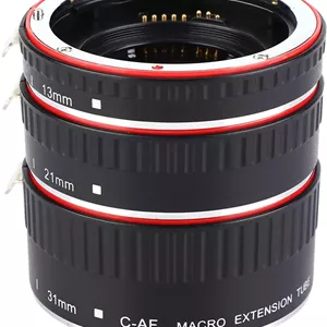 مجموعه لوله های افزایش طول ماکرو با فوکوس خودکار برای لنزهای Canon EF/EF-S، 13mm، 21mm، 31mm، حلقه مجموعه لوله افزایش طول ماکرو با فوکوس خودکار و پایه فلزی 