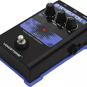 پدال افکت تک دکمه ای TC Helicon VOICETONE H1 برای هارمونی آوازی واقع گرایانه کنترل شده با گیتار، سازگار با PC و Mac