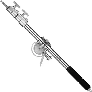 بازوی بوم سنگین سه بخشی استیل ضد زنگ COOPIC برای پایه C عکاسی و استودیو نور (نقره ای، بازوی بوم سنگین (105 تا 247 سانتی متر))
