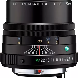 لنز تله فوتو پرایم متوسط HD PENTAX-FA 77mmF1.8 Limited مشکی، پوشش HD با عملکرد بالا، پوشش SP، دیافراگم گرد، بدنه آلومینیومی ماشین کاری شده