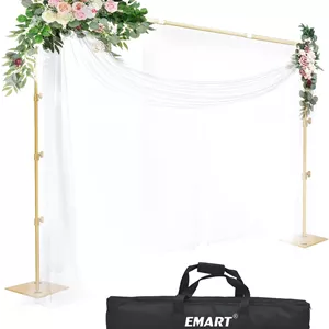 پایه پس زمینه سنگین EMART، 2.6x3 متر، کیت سیستم پشتیبانی پس زمینه قابل تنظیم با پایه فولادی برای عکاسی، استودیو عکس و فیلم، جشن تولد، دکوراسیون عروسی - طلایی