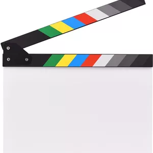 اونا، تخته کلاکت فیلمبرداری اکریلیک 30 * 24 سانتی متر / 12 * 9 اینچ، تخته صحنه اکشن برش اسلیت کارگردان فیلم، تخته خالی با قابلیت نوشتن و پاک کردن آسان با چوب های چند رنگ