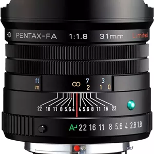 لنز پرایم واید انگل محدود PENTAX HD -FA 31mmF1.8 Limited Black [لنز با دیافراگم بزرگ F1.8] [پوشش HD با عملکرد بالا] [پوشش SP] [دیافراگم گرد] [بدنه آلومینیومی ماشین کاری شده]