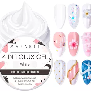 ژل کاشت ناخن جامد Makartt، 15 میلی لیتر، 4 در 1، سفید، غیر چسبنده برای اکستنشن، طراحی سه بعدی ناخن، چسب UV برای تیپ های اکریلیک، سنگ های تزئینی و ژل های سخت مجسمه سازی ناخن، نیاز به لامپ UV/LED