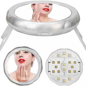 چراغ ژل ناخن UV، 18 وات USB مینی قابل حمل تاشو خشک کن سریع 2 دنده چراغ هنر ناخن با 18 عدد تراشه لامپ آینه ای برای آرایش ناخن