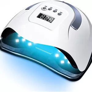 دستگاه خشک کن لاک ناخن با لامپ UV LED مناسب خشک کردن لاک ژل با حسگر حرکتی، دستگاه حرفه ای برای مانیکور سالنی (رنگ: Sun X7 Max، سایز: 1)