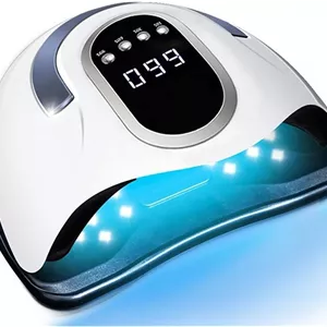 دستگاه خشک کن لاک ناخن LOCZEK، لامپ LED UV برای خشک کردن لاک ژل ناخن با حسگر حرکتی، لامپ حرفه ای برای مانیکور سالن، لامپ UV-LED ناخن (رنگ: Sun X10 Max، سایز: 1)
