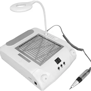 دستگاه مانیکور برقی حرفه ای 6 در 1 با سرعت 35000 دور در دقیقه، لامپ LED رومیزی 360 درجه 48 وات، خشک کن لاک ناخن ژلی، جمع کننده گرد و غبار ناخن برای مانیکور ناخن های اکریلیک مناسب سالن و منزل
