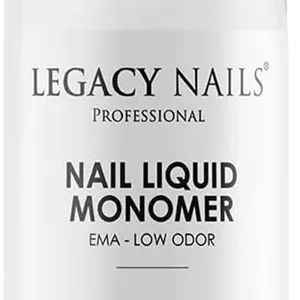 لیکوئید کاشت ناخن LEGACY NAILS، ۱۱۸ میلی لیتر - تثبیت کننده رنگ حرفه ای، مایع مونومر اکریلیک EMA غیر زرد شونده برای سیستم پودر اکریلیک