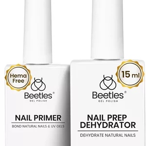 محلول آماده‌سازی ناخن و پرایمر Beetles، 15 میلی‌لیتر، محلول خشک‌کننده و پرایمر بدون اسید برای مانیکور ناخن‌های اکریلیک، ست هدیه سالن‌های زیبایی برای خانم‌ها