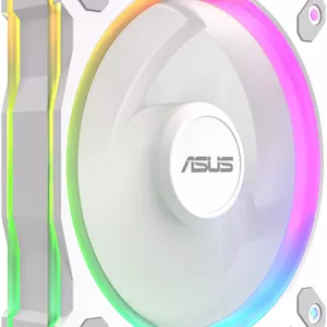 فن ASUS Prime MR120 aRGB، سرعت فن 1600 دور در دقیقه، جریان هوای فن 58 CFM، تیغه استاندارد، نورپردازی دو طرفه، بلبرینگ آستینی، تک عددی، سفید | 90DA00I3-B09000