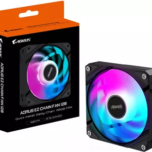 فن کیس GIGABYTE AORUS EZ CHAIN FAN 120، فن 120 میلی‌متری، سرعت فن 2000 دور در دقیقه، جریان هوای فن 60 CFM، نوع بلبرینگ هیدرودینامیکی، بسته‌ تکی، مشکی | GP-ECFAN1201