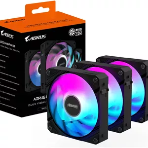 فن کیس 120 ICE گیگابایت AORUS EZ CHAIN FAN، 120 میلی‌متری، سرعت فن 2000 دور در دقیقه، جریان هوای فن 60CFM، نوع بلبرینگ هیدرودینامیک، بسته 3 عددی، مشکی | GP-ECFAN1203