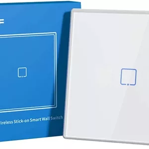 پنل دیواری ریموت کنترل RF سونوف 433MHz مدل 86، ضد پاشش آب، پنل شیشه ای، بدون نیاز به سیم کشی، 3 روش نصب، سفید | T2EU1C-RF