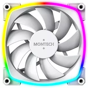 فن کیس مونتک AX120 PWM aRGB، سایز فن 120 میلی‌متر، سرعت فن 1600 دور در دقیقه، جریان هوای فن 59 CFM، نوع بلبرینگ Rifle، کنترل هوشمند 4 پین PWM، تک عددی، سفید | AX-120-WHITE