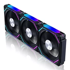فن کیس بی سیم DS مدل 360، فن 120 میلی متری LED سازگار با ASUS Aura و MSI Mystic Light برای کیس کامپیوتر، خنک کننده پردازنده کامپیوتر، سیستم خنک کننده مایع (3 فن، سری KA)