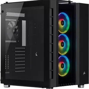 کیس هوشمند مشکی Corsair Crystal Series 680X RGB با جریان هوای بالا و شیشه حرارت دیده ATX