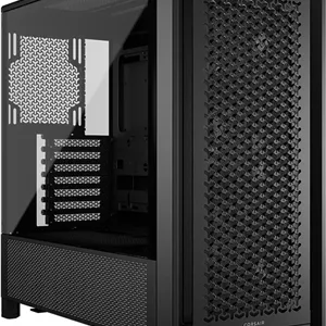 کیس کامپیوتر مید-تاور CORSAIR 4000D RS با جریان هوای بالا و طراحی ماژولار – دارای 3 فن CORSAIR RS – سیستم نصب فن InfiniRail – قابلیت نصب رادیاتورهای 360 میلی‌متری متعدد – سازگار با مادربردهای دارای کانکتور معکوس – مشکی