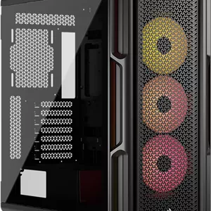کیس کامپیوتر میدتاور ATX کرسیر iCUE Link 5000T LX RGB – دارای 3 فن LX120 RGB از پیش نصب شده، نوارهای نوری Aurora RGB یکپارچه، فضای داخلی جادار، هاب سیستم iCUE Link