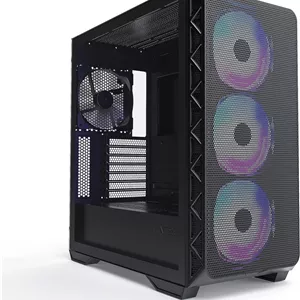کیس مید تاور Montech AIR 903 MAX, E-ATX، جریان هوای بالا، 3 عدد فن 140mm ARGB PWM و 1 عدد فن 140mm PWM از پیش نصب شده، پنل جانبی شیشه حرارت دیده، پنل جلویی مشبک، Type-C، پشتیبانی از کارت گرافیک 4090، مشکی