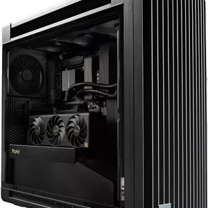 کیس کامپیوتر ASUS ProArt PA602 E-ATX با پشتیبانی از رادیاتور 420 میلی‌متری، دو فن داخلی 200 میلی‌متری، نشانگر گرد و غبار IR پنل جلویی، قفل پاور، نصب PCIe بدون ابزار و نگهدارنده کارت گرافیک، پورت USB-C 20 گیگابیت بر ثانیه در پنل جلویی