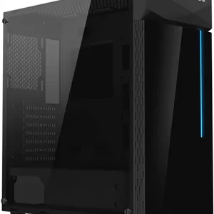 کیس کامپیوتر گیمینگ GIGABYTE C200 Glass - Black Mid Tower، شیشه حرارت دیده، پوشش منبع تغذیه (GB-C200G)