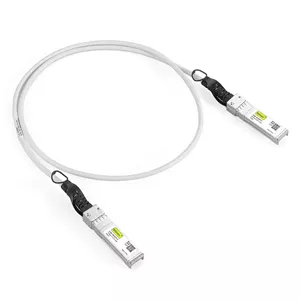 کابل داک  SFP 10Gtek - کابل Twinax SFP برای سیسکو SFP-H10GB-CU0.3M، Ubiquiti UniFi، دی-لینک، Supermicro، نت گیر، میکروتیک، Fortinet، 0.3 متری (1 فوت)، رنگ سفید
