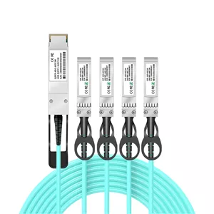 کابل فیبر نوری فعال QSFP به 4 SFP بوآکو، 3 متر - سازگار با کابل پرسرعت سیسکو QSFP-4X10G-AOC3M AOC، کابل استکینگ فیبر 40GBASE