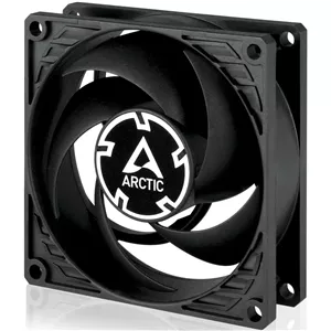 فن کیس ARCTIC P8 Max - فن 80 میلی‌متری با عملکرد بالا، فن سرور، کنترل PWM با سرعت 500–5000 دور در دقیقه، بهینه شده برای فشار استاتیک، حالت 0dB - مشکی