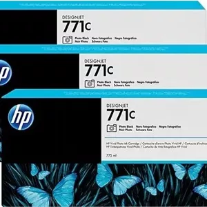بسته 3 عددی کارتریج جوهر مشکی فتو HP 771C با حجم 775 میلی لیتر مدل B6Y37A