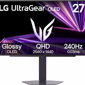 مانیتور گیمینگ 27 اینچی LG مدل 27GX704A-B Ultragear QHD (2650x1440) OLED با نرخ تازه‌سازی 240 هرتز، زمان پاسخ‌گویی 0.03 میلی‌ثانیه، سازگار با NVIDIA G-Sync، AMD FreeSync Premium Pro، VESA Display HDR TrueBlack400، HDMI 2.1، DisplayPort، رنگ مشکی
