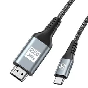 کابل USB C به HDMI طول 2 متر، [4K، سرعت بالا]، کابل USB Type C به HDMI [سازگار با Thunderbolt 3/4] برای iPhone 17 16 15 Pro Max Plus Air، MacBook iPad Pro/Air، Samsung S25 S24 S23 S22 S21 Surface Switch
