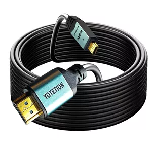 کابل میکرو HDMI به HDMI بیست فوتی (حدود 6 متر)، کابل میکرو HDMI 2.0 با پشتیبانی از HDR 3D ARC سرعت بالا 18 گیگابیت بر ثانیه سازگار با Hero 7 6 5 Sony A6000 A6300 Camera Nikon B500 Yoga 3 Pro
