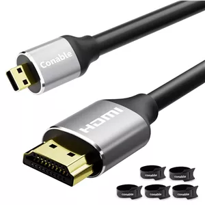 کابل میکرو HDMI به HDMI طول 6 متر، کابل پرسرعت HDMI به میکرو HDMI، پشتیبانی از 4K@60Hz HDR ARC، سازگار با دوربین های ورزشی، رزبری پای 4، دوربین سونی، نیکون، یوگا