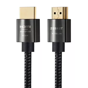 کابل HDMI فوق العاده سریع Zeskit X-Tech 48Gbps طول 1.5 متر، 8K60 4K120 144Hz eARC HDR HDCP 2.2 2.3 سازگار با Dolby Vision Apple TV 4K Roku Sony LG Samsung Xbox Series X RTX 3080 PS4 PS5