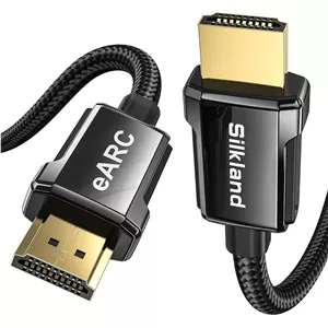 کابل HDMI 2.1 سیلکلند 8K ARC/eARC برای ساندبار 2 متری، 8K@60Hz 4K@120Hz کابل HDMI پرسرعت برای سینمای خانگی، 48 گیگابیت بر ثانیه، سازگار با Dolby Atoms، DTS:X برای ساندبار Vizio Samsung Bose، تلویزیون UHD، Blu-ray