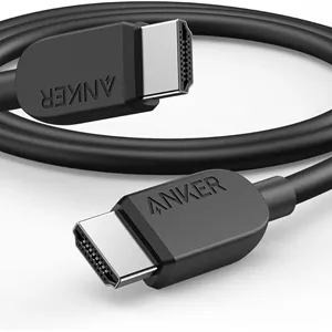 کابل HDMI انکر 8K@60Hz، کابل HDMI فوق العاده با کیفیت 4K@120Hz، سرعت فوق العاده بالا 48 گیگابیت بر ثانیه، سازگار با پلی استیشن 5، ایکس باکس، تلویزیون های سامسونگ و غیره
