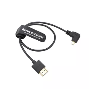 کابل میکرو HDMI به HDMI الوینز کابلز 8K60P سرعت بالا 2.1 برای Sony a7 IV FX30 ZV-E10، برای Canon R5C R5 R6، Atomos Shinobi Ninja V، 45 سانتی متر، میکرو HDMI زاویه راست