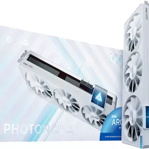 کارت گرافیک GUNNIR Intel Arc A770 Photon 16GB OC GDDR6 2400MHz با سه فن خنک کننده، 2400MHz GDDR6، 3xDP 2.0HDMI 2.0، پردازنده گرافیکی Intel برای بازی 4K، تولید محتوا و واقعیت مجازی (A770 Photon 16GB GDDR6 - سفید)