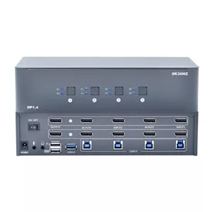 سوئیچ KVM چهار پورت 8K با دو مانیتور DP1.4