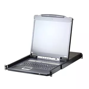 سوئیچ KVM با صفحه نمایش 17 اینچی ال سی دی و 8 پورت ATEN با قابلیت IP (USB - PS/2 VGA) مدل CL5708IM-ATA-2XK06SG (سوئیچ (USB - PS/2 VGA) صفحه کلید اسپانیایی)