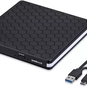 درایو DVD اکسترنال، Amicool USB 3.0 Type-C CD DVD  /-RW درایو نوری USB C Burner Slim CD/DVD ROM Rewriter Writer Reader قابل حمل برای PC لپ تاپ دسکتاپ مک بوک مک ویندوز 7/8.1/10 لینوکس