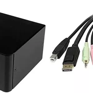 سوئیچ KVM دو پورت DisplayPort استار تک و کابل سوئیچ KVM چهار در یک DisplayPort